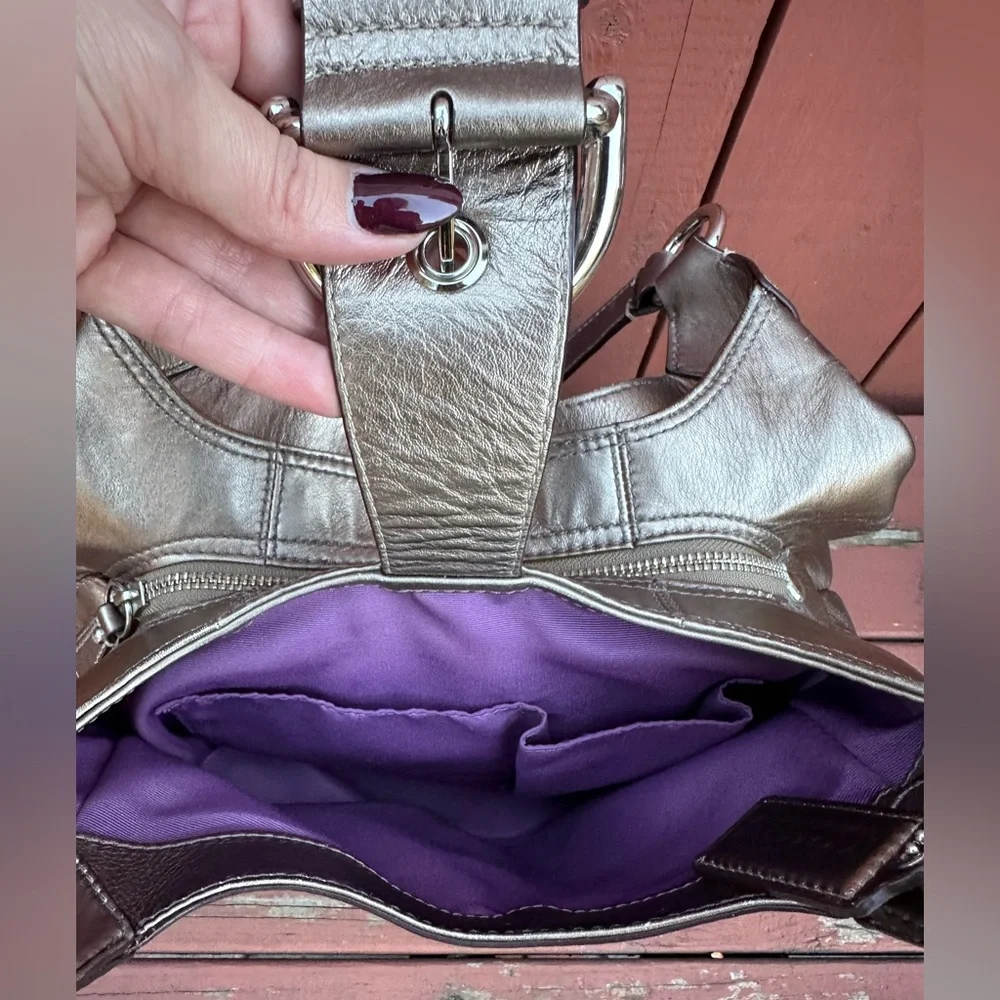 Coach SoHo Lynn Hobo Shoulder Bag Metallic Bronze - Picture 10 of 16